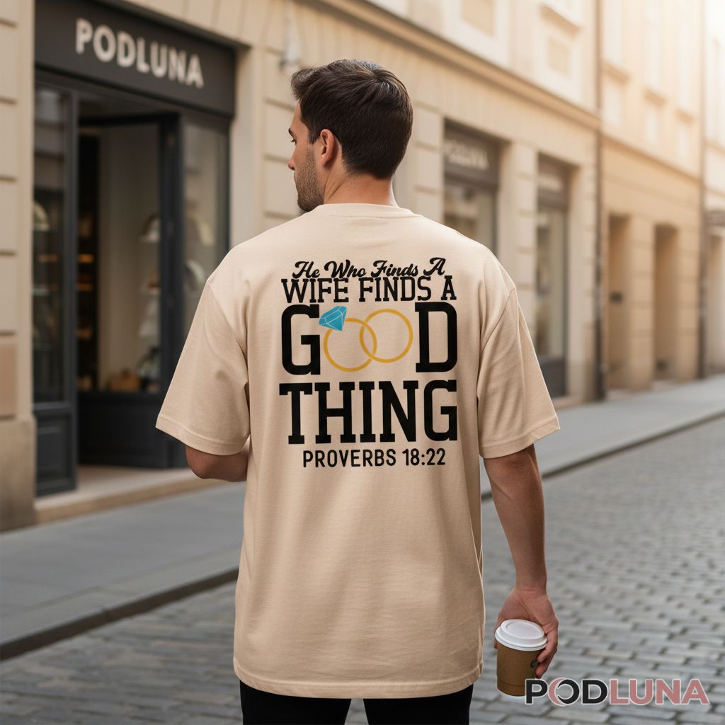 Biblical Proverbs 18 22 He Who Finds A Wife Finds A Good Thing Shirt