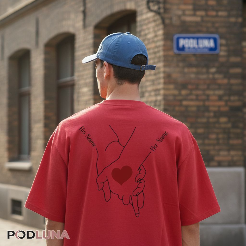 Custom Name Couple Holding Hands Valentine Shirt