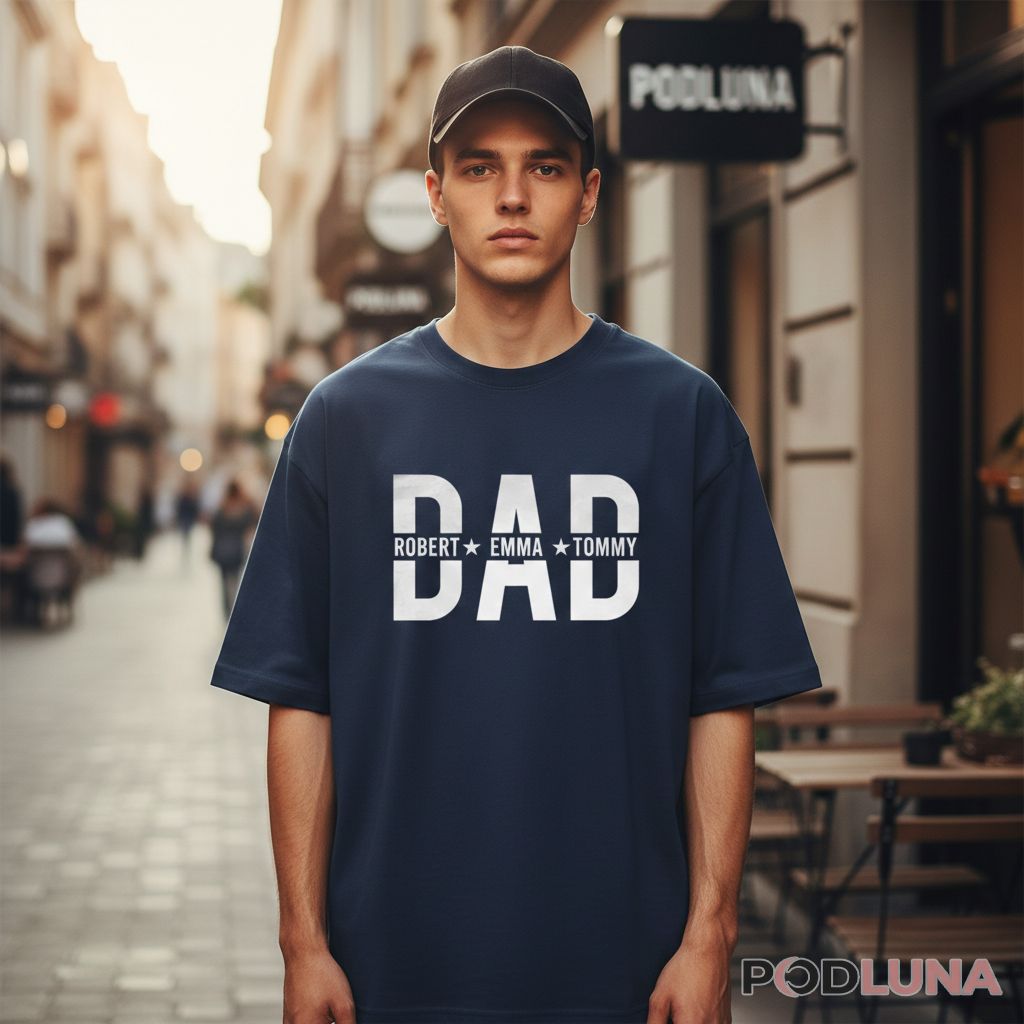 Personalized Dad To The Power Of Kids Names Shirt