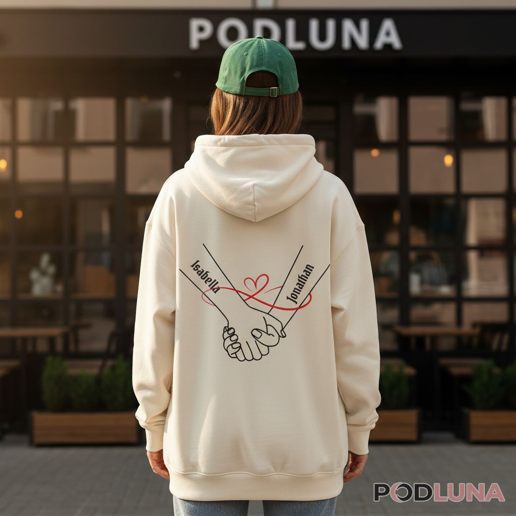 Custom Name Infinity Love Holding Hands Romantic Relationship Hoodie Custom Name Infinity Love Holding Hands Romantic Relationship Hoodie