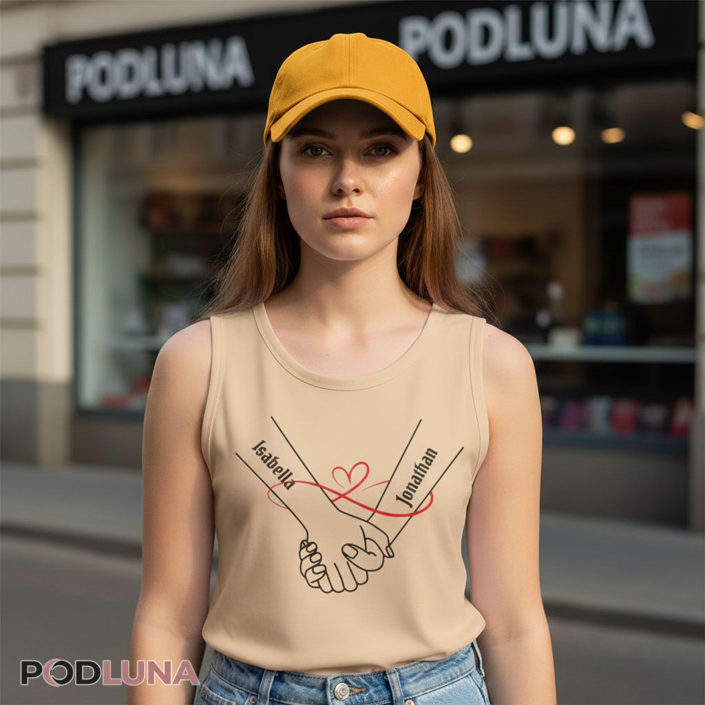 Custom Name Infinity Love Holding Hands Romantic Relationship Tanktop Custom Name Infinity Love Holding Hands Romantic Relationship Tanktop