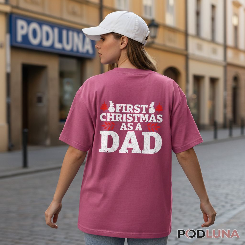 First Christmas As A Dad Retro Shirt