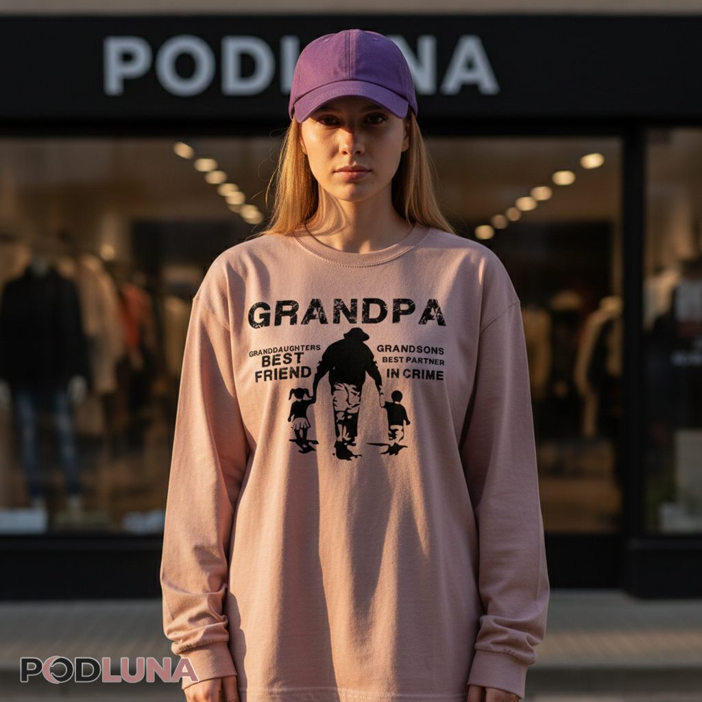 Grandpa Best Friend Best Partner In Crime Graphic Long Sleeve Grandpa Best Friend Best Partner In Crime Graphic Long Sleeve