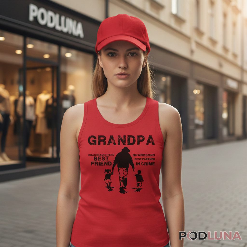Grandpa Best Friend Best Partner In Crime Graphic Tanktop Grandpa Best Friend Best Partner In Crime Graphic Tanktop