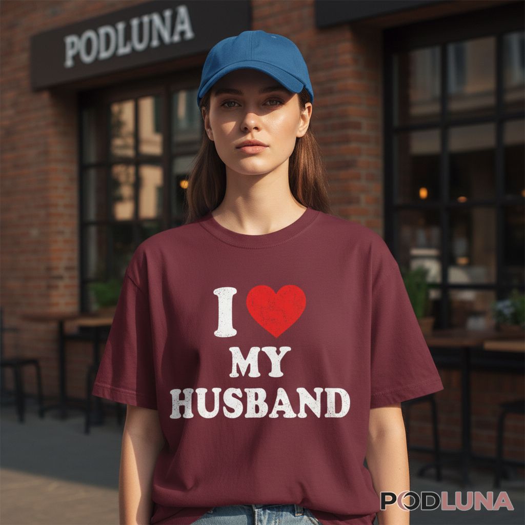 I Love My Husband Red Heart Design Shirt For Her