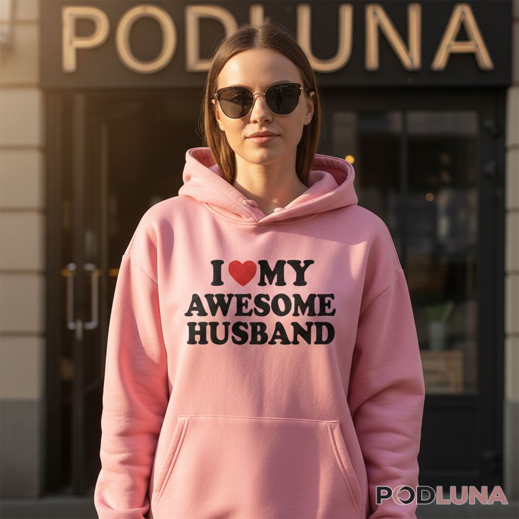 I Love My Husband Red Heart Design Hoodie For Her I Love My Husband Red Heart Design Hoodie For Her