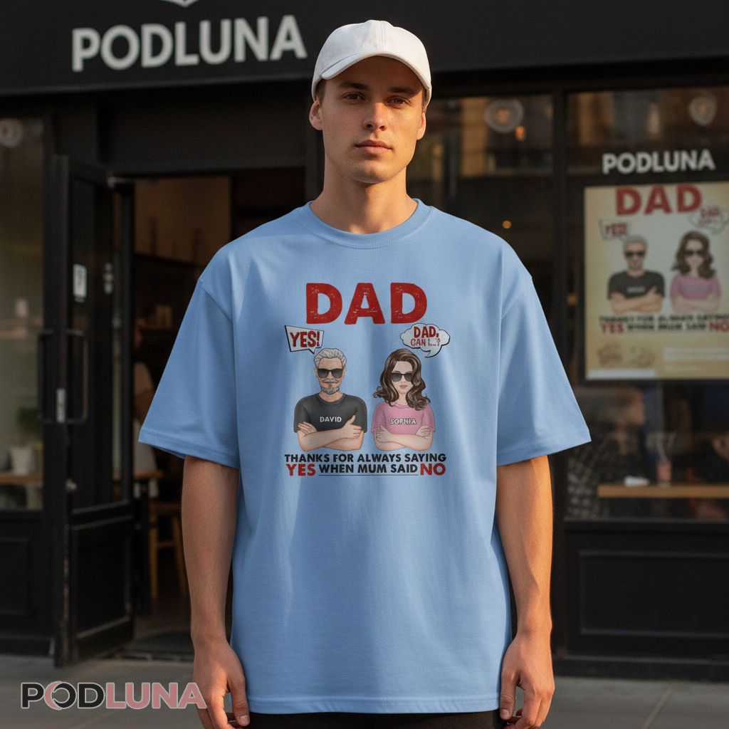 Personalized USA Flag Daddy With Kids Names Shirt