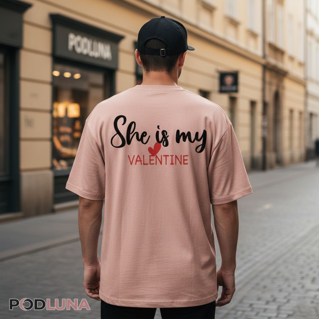 She Is My Valentine Red Heart Shirt