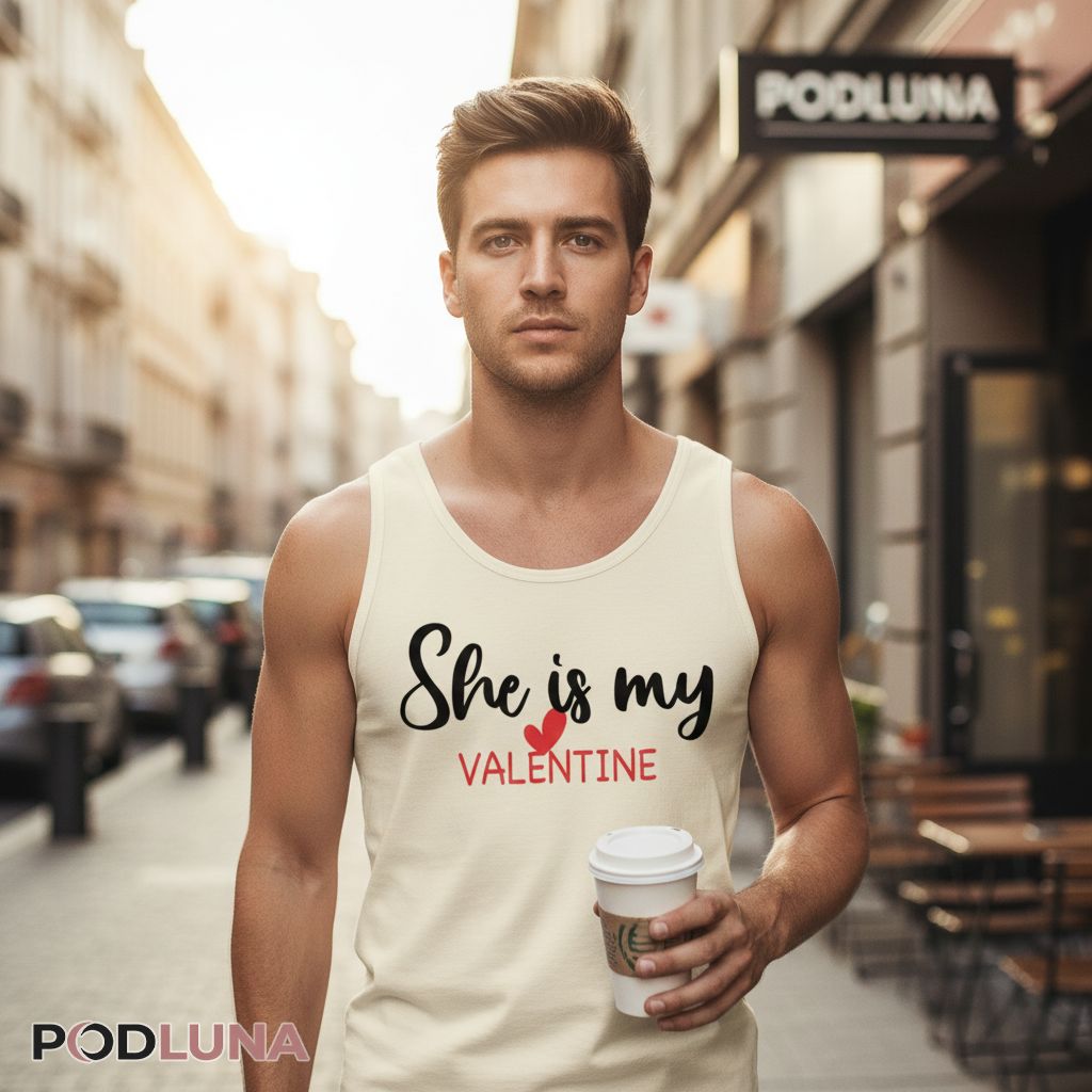 She Is My Valentine Red Heart Tanktop She Is My Valentine Red Heart Tanktop