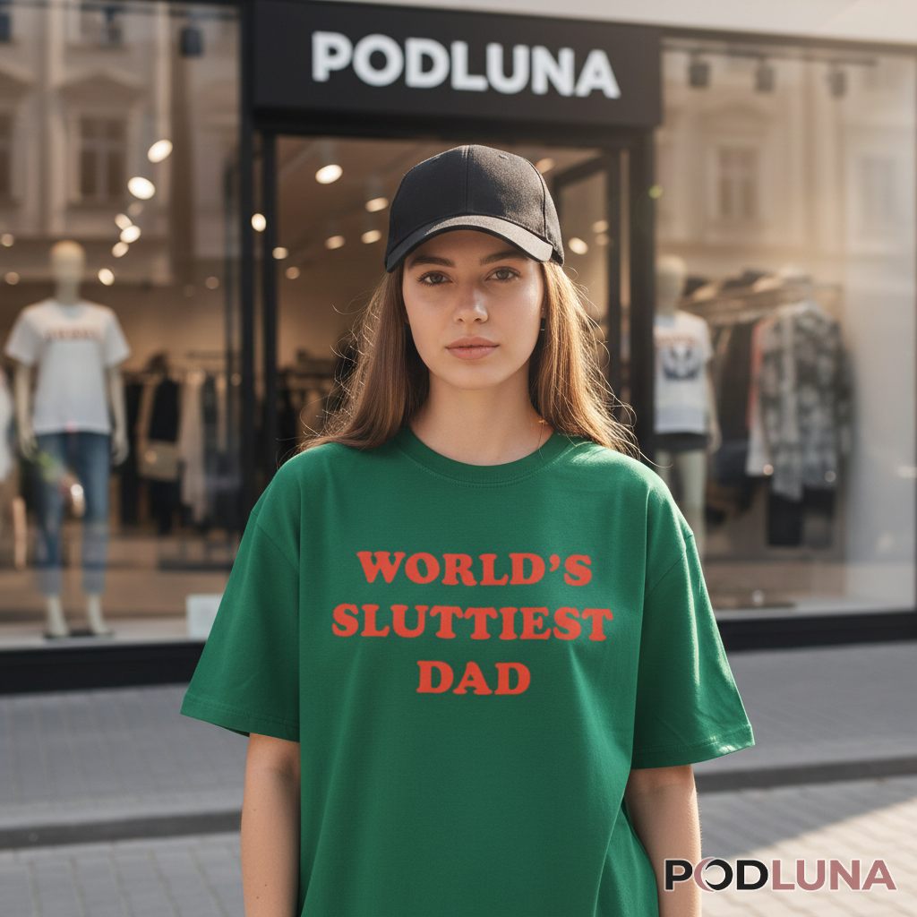 Worlds Sluttiest Dad Funny Shirt