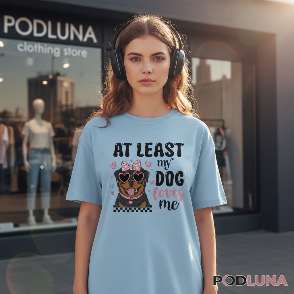 At Least My Dog Loves Me Rottweiler Mom Shirt