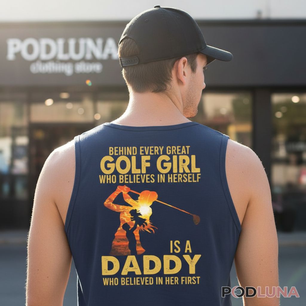 Behind Every Great Golfer Is A Dad Who Believed In Her First Tanktop Behind Every Great Golfer Is A Dad Who Believed In Her First Tanktop