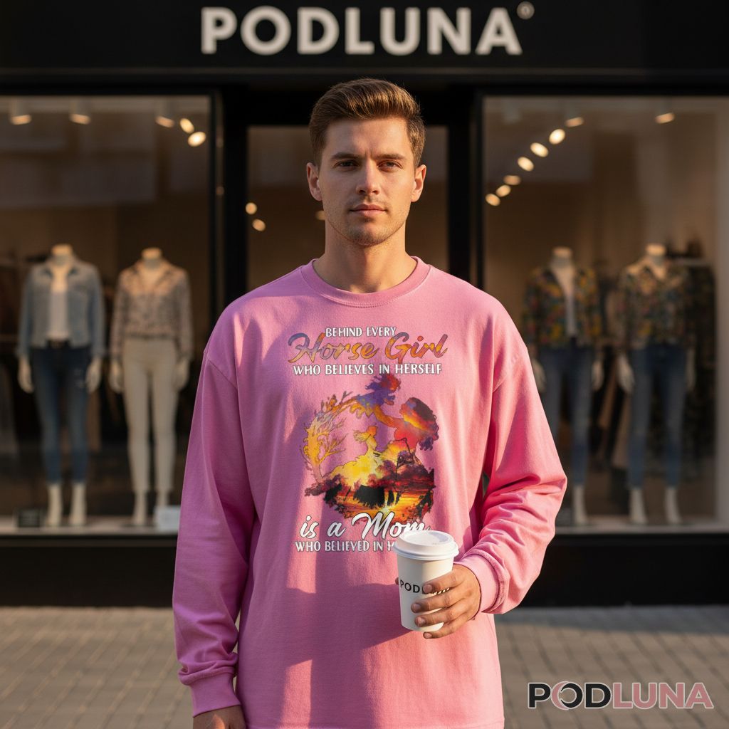 Behind Every Horse Girl Is A Mom Who Believed First Gift Long Sleeve Behind Every Horse Girl Is A Mom Who Believed First Gift Long Sleeve