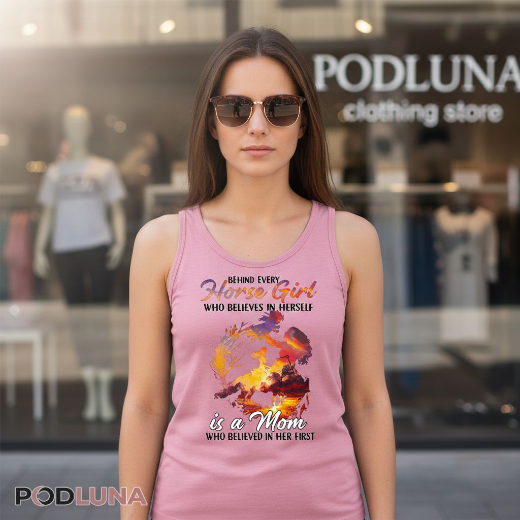 Behind Every Horse Girl Is A Mom Who Believed First Gift Tanktop Behind Every Horse Girl Is A Mom Who Believed First Gift Tanktop