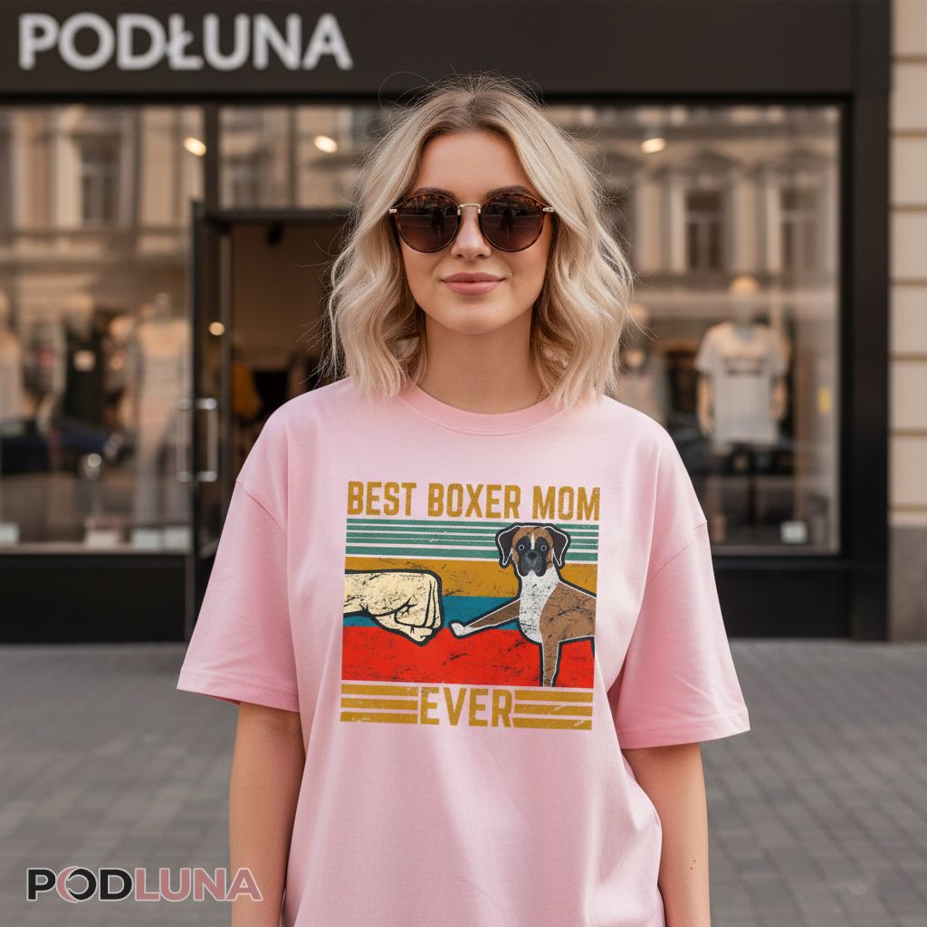 Best Boxer Mom Ever Retro Shirt
