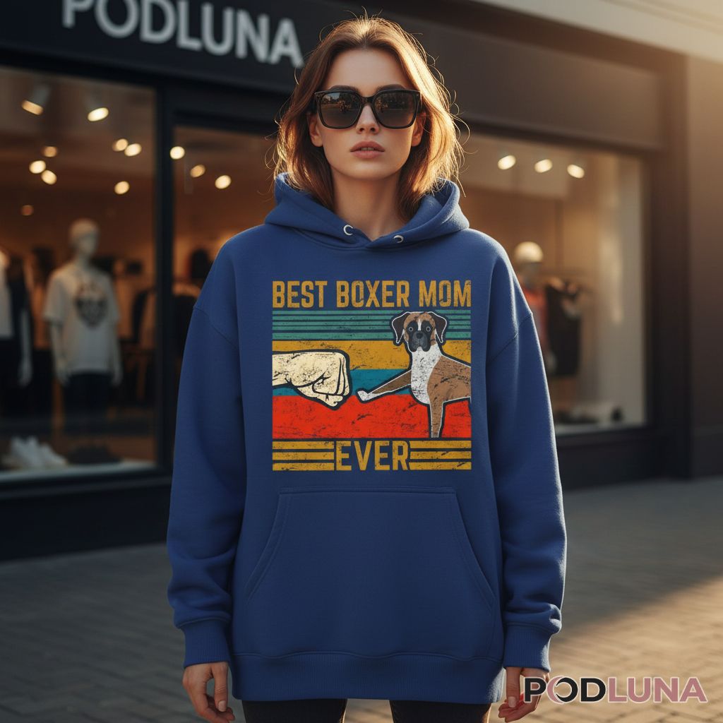 Best Boxer Mom Ever Retro Hoodie Best Boxer Mom Ever Retro Hoodie