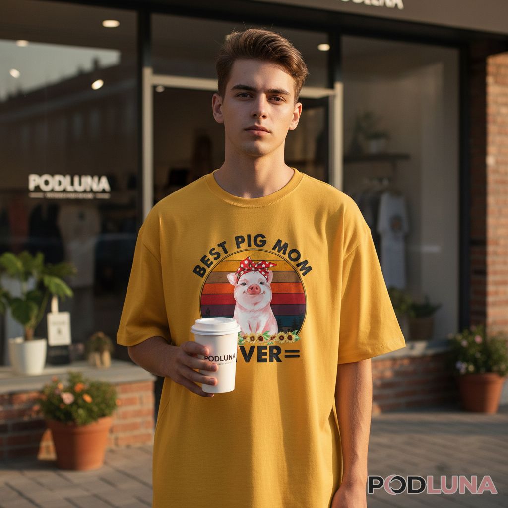 Best Pig Mom Ever Flower Bandana Pig Owner Gift Shirt