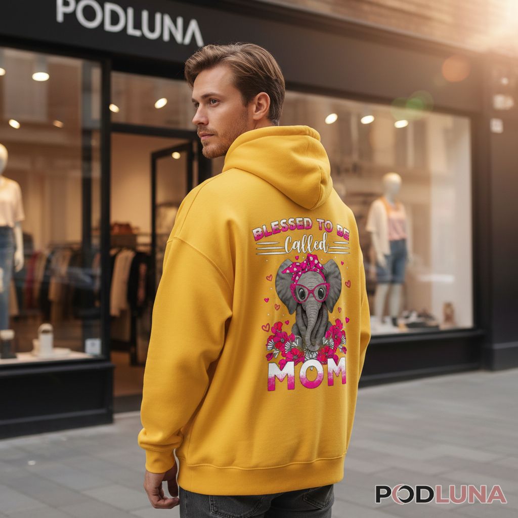 Blessed To Be Called Mom Pink Elephant Hoodie Blessed To Be Called Mom Pink Elephant Hoodie