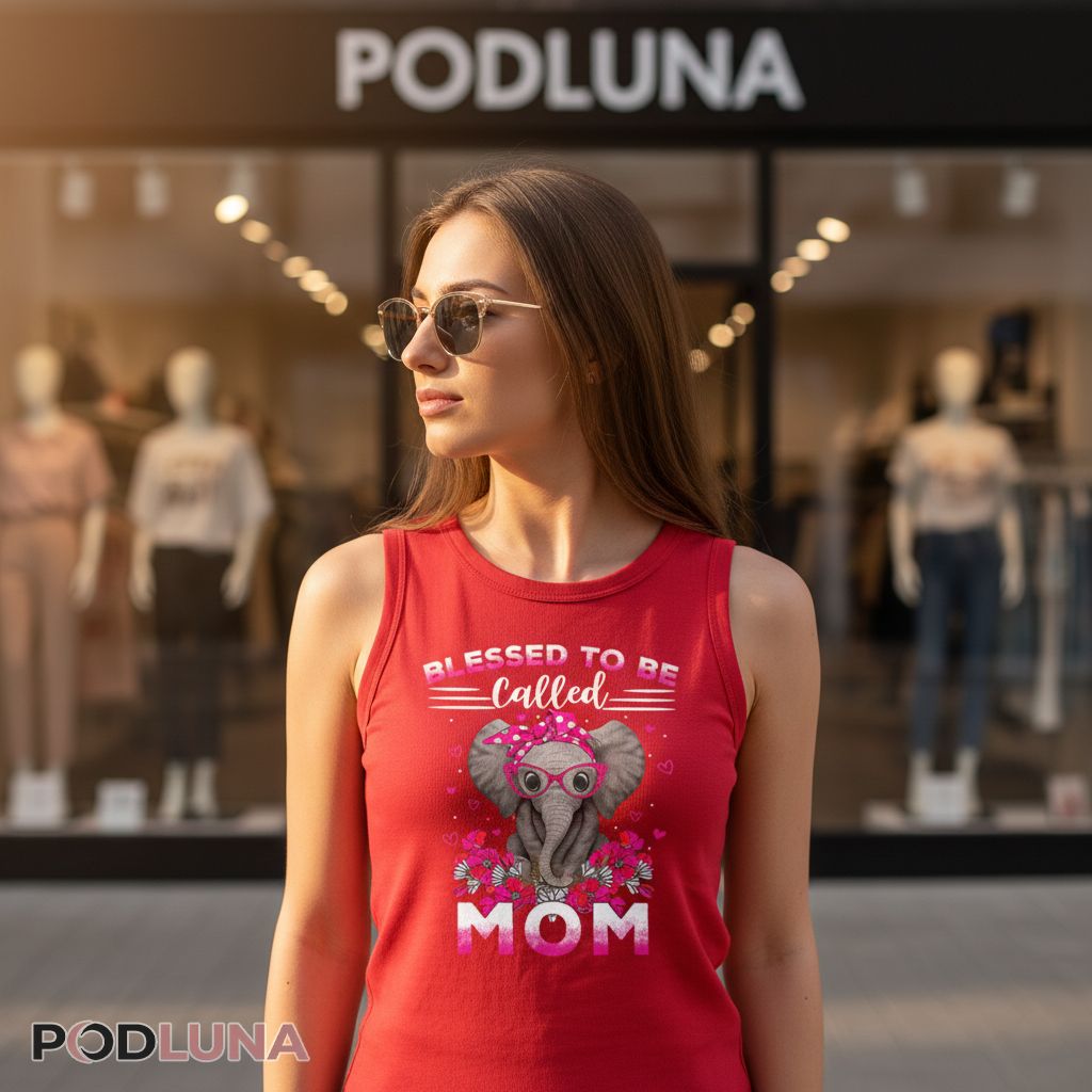 Blessed To Be Called Mom Pink Elephant Tanktop Blessed To Be Called Mom Pink Elephant Tanktop