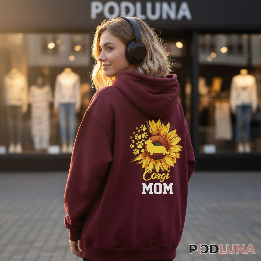 Corgi Mom Sunflower Pet Owner Gift Hoodie Corgi Mom Sunflower Pet Owner Gift Hoodie