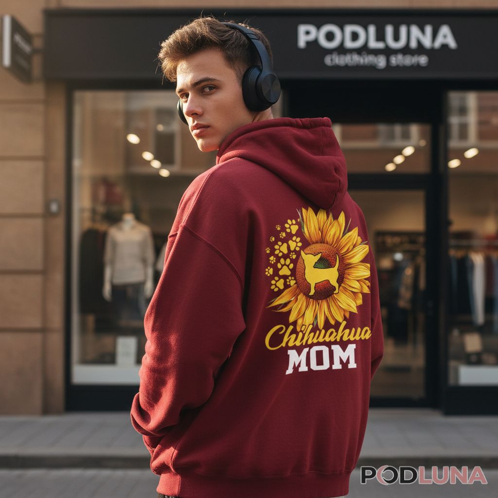 Cute Chihuahua Mom Pet Owner Graphic Flower Hoodie Cute Chihuahua Mom Pet Owner Graphic Flower Hoodie