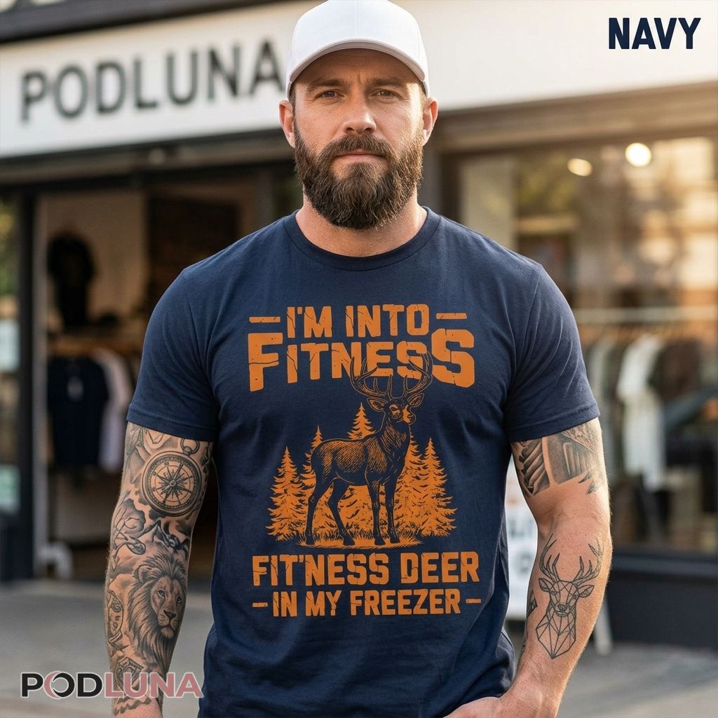 Funny Dad I’m Into Fitness Fitting Deer In My Freezer Shirt
