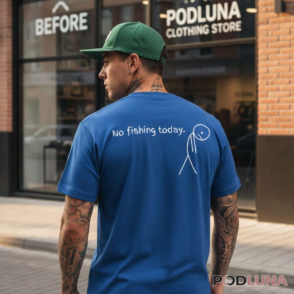 Funny Sad Stickman No Fishing Today Shirt