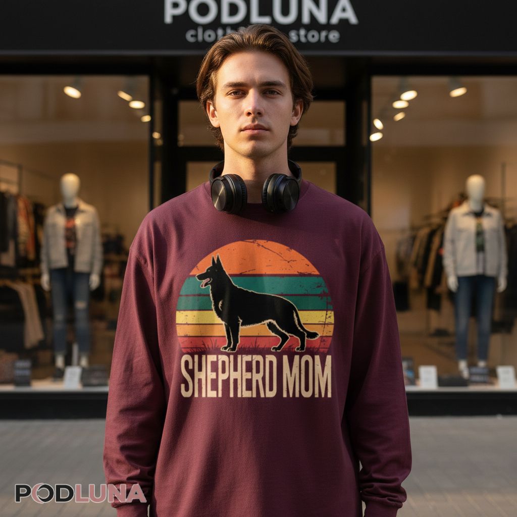 German Shepherd Mom Retro Long Sleeve German Shepherd Mom Retro Long Sleeve