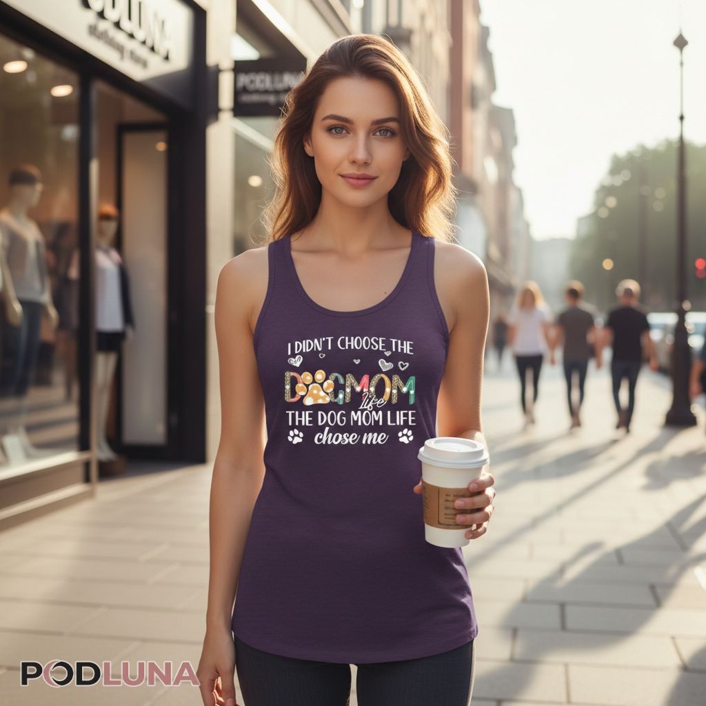 I Didnt Choose The Dog Mom Life Leopard Tanktop I Didnt Choose The Dog Mom Life Leopard Tanktop