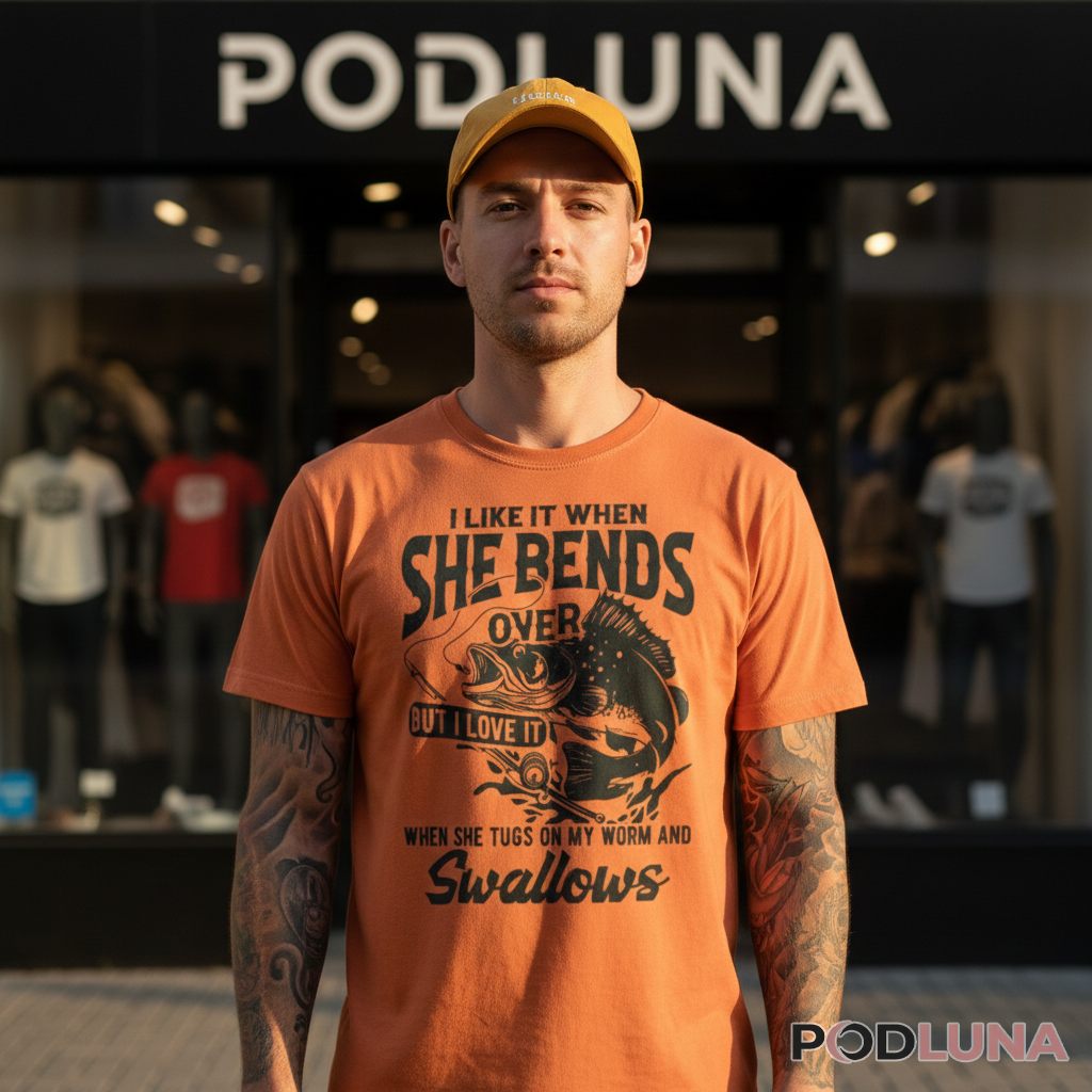 I Like It When She Bends Over Funny Fishing Shirt