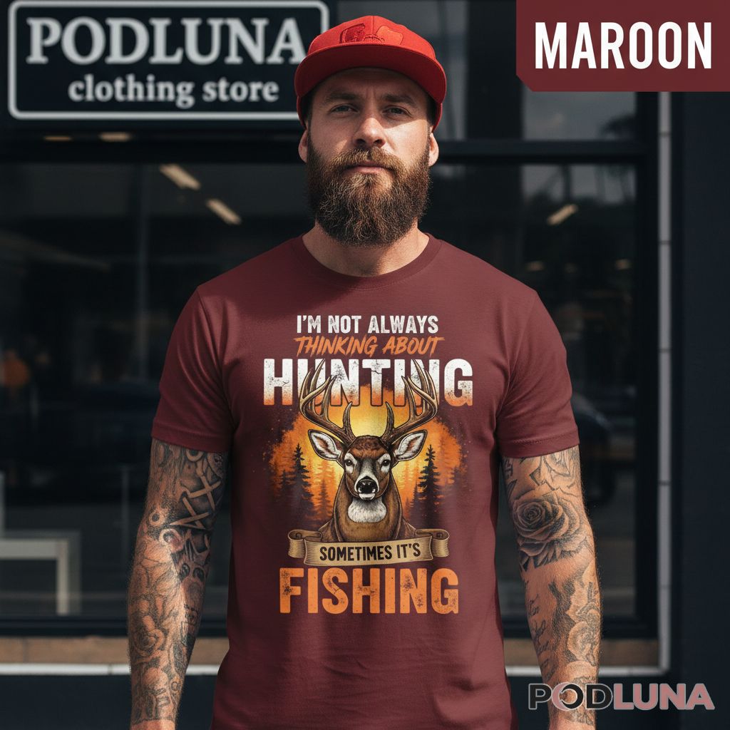 I’m Not Always Thinking About Hunting Sometimes It’s Fishing Shirt