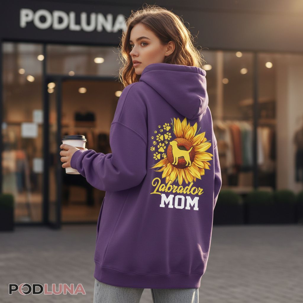 Labrador Mom Sunflower Dog Lover Aesthetic Hoodie Labrador Mom Sunflower Dog Lover Aesthetic Hoodie