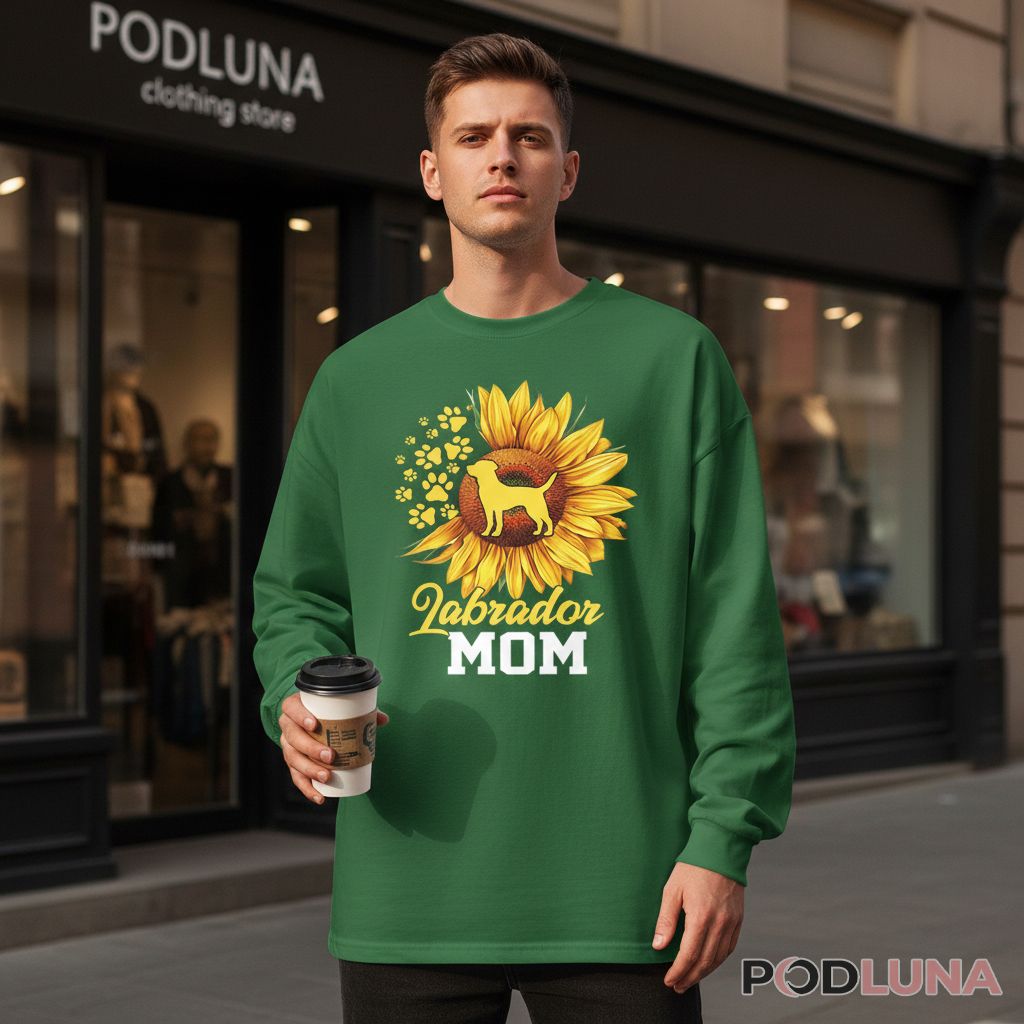 Labrador Mom Sunflower Dog Lover Aesthetic Long Sleeve Labrador Mom Sunflower Dog Lover Aesthetic Long Sleeve