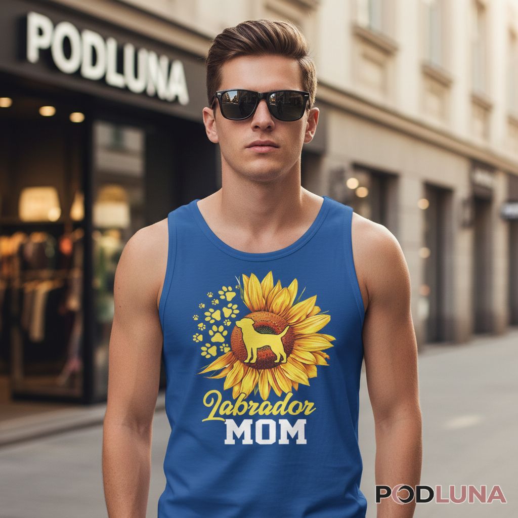 Labrador Mom Sunflower Dog Lover Aesthetic Tanktop Labrador Mom Sunflower Dog Lover Aesthetic Tanktop
