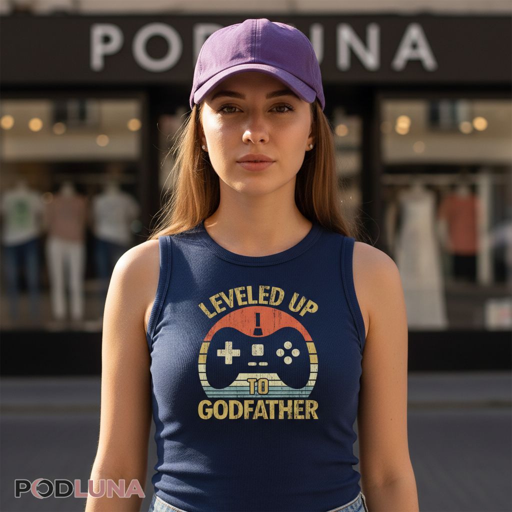 Leveled Up To Godfather Vintage Tanktop Leveled Up To Godfather Vintage Tanktop