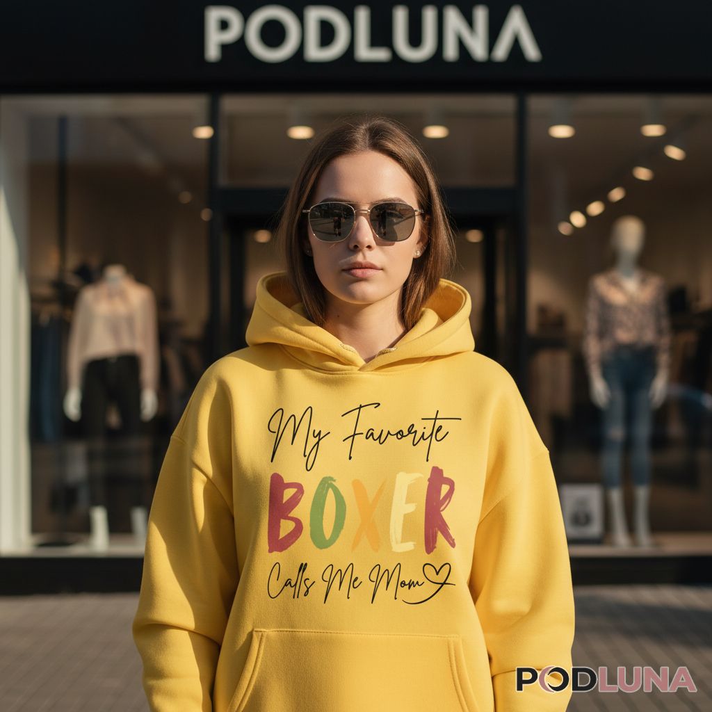 My Favorite Boxer Calls Me Mom Funny Hoodie My Favorite Boxer Calls Me Mom Funny Hoodie