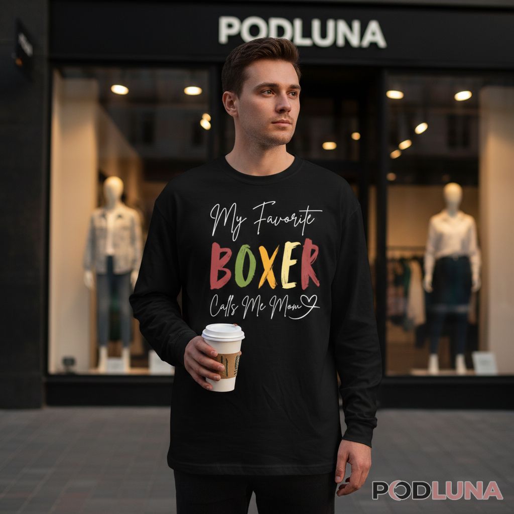 My Favorite Boxer Calls Me Mom Funny Long Sleeve My Favorite Boxer Calls Me Mom Funny Long Sleeve