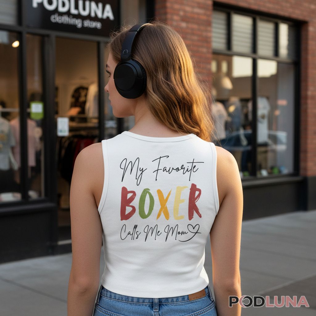 My Favorite Boxer Calls Me Mom Funny Tanktop My Favorite Boxer Calls Me Mom Funny Tanktop