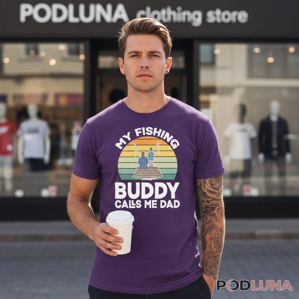 My Fishing Buddy Calls Me Dad Retro Shirt