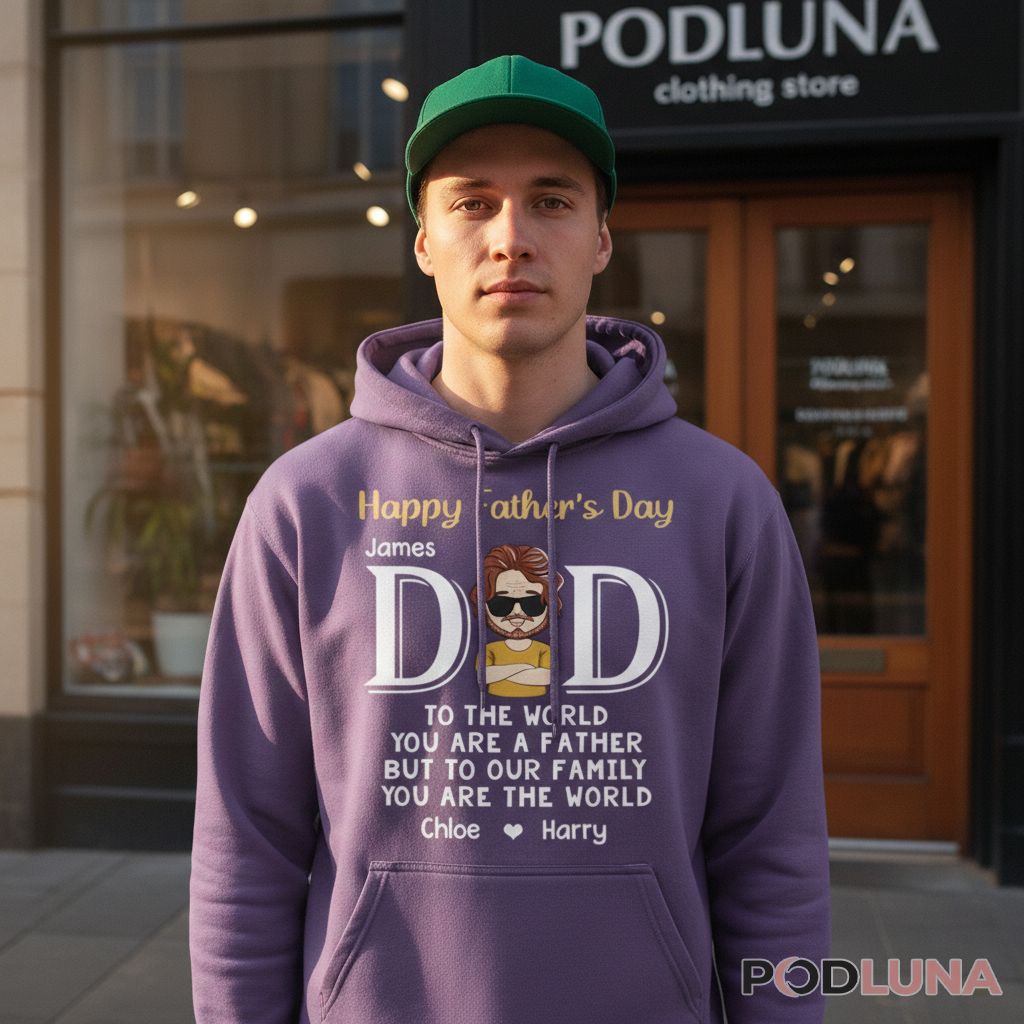 Personalized Happy Fathers Day To The World You Are A Dad Hoodie Personalized Happy Fathers Day To The World You Are A Dad Hoodie