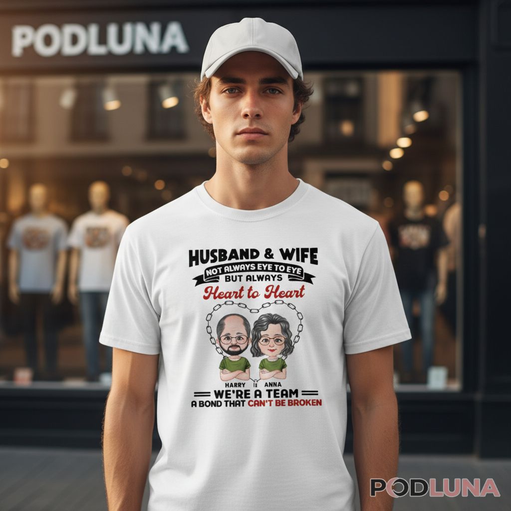 Personalized Husband And Wife Heart To Heart Bond That Cant Be Broken Shirt