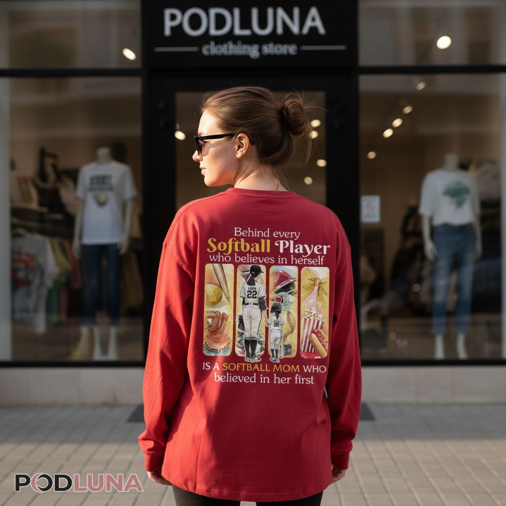 Personalized Softball Mom Gift For Sports Fans Long Sleeve Personalized Softball Mom Gift For Sports Fans Long Sleeve