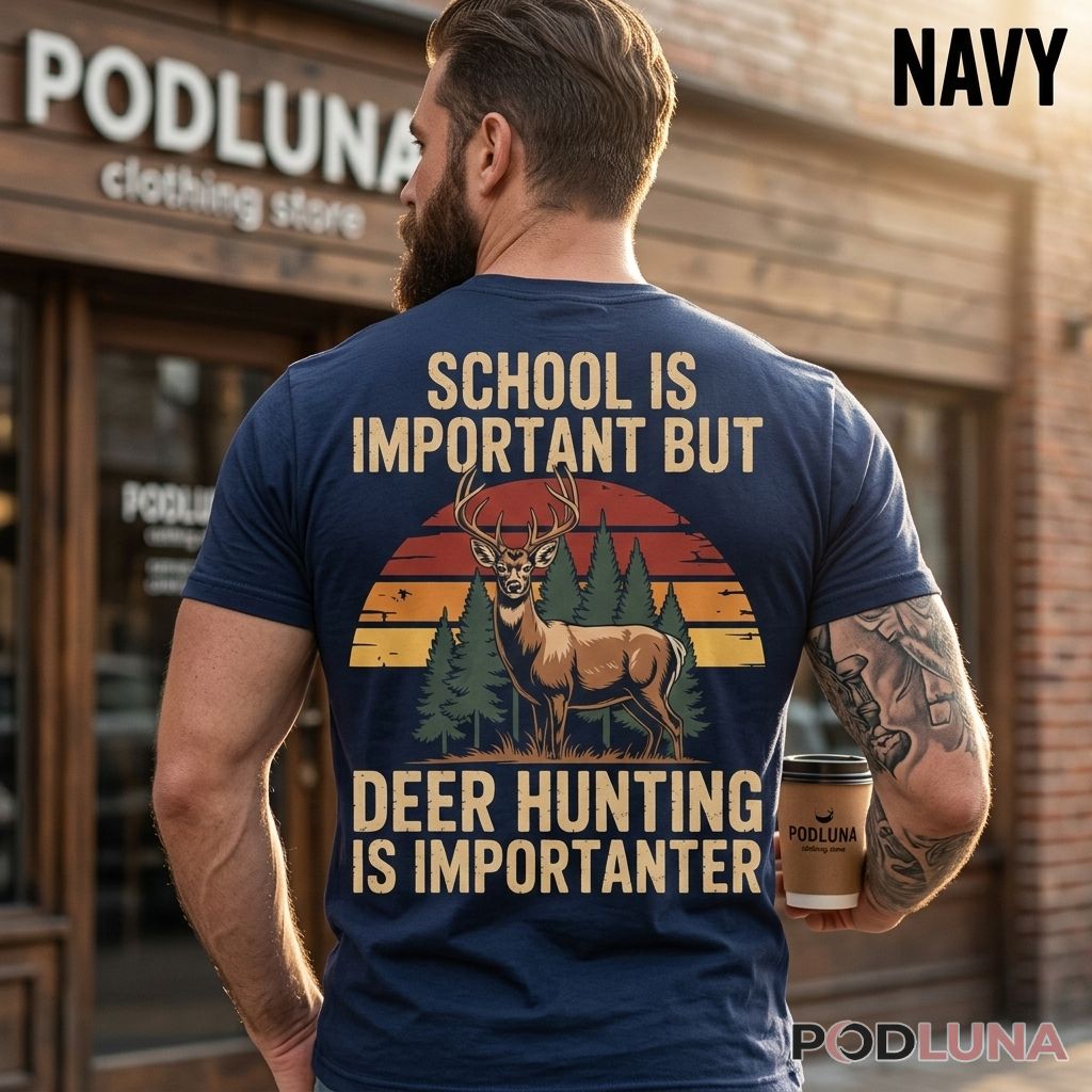 School Is Important But Deer Hunting Dad Is Importanter Shirt