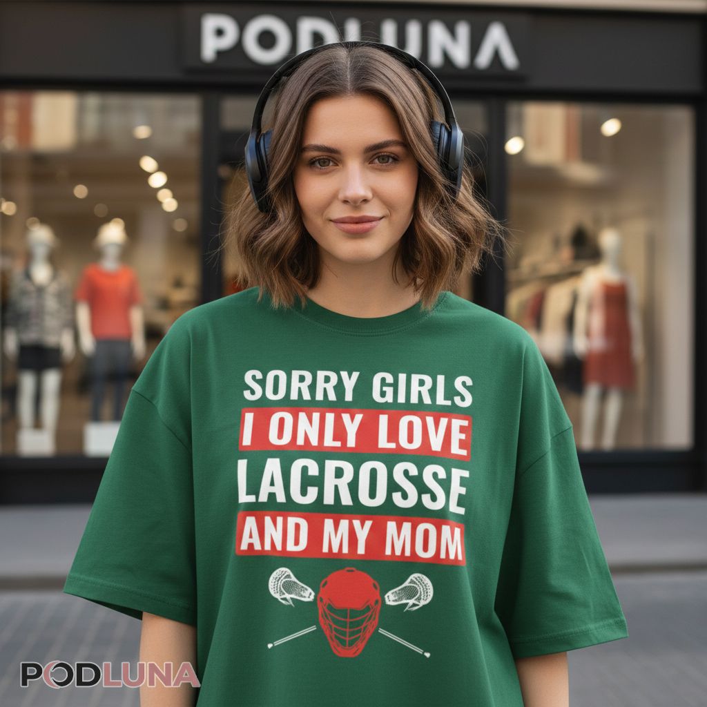 Sorry Girls I Only Love Lacrosse And My Mom Shirt