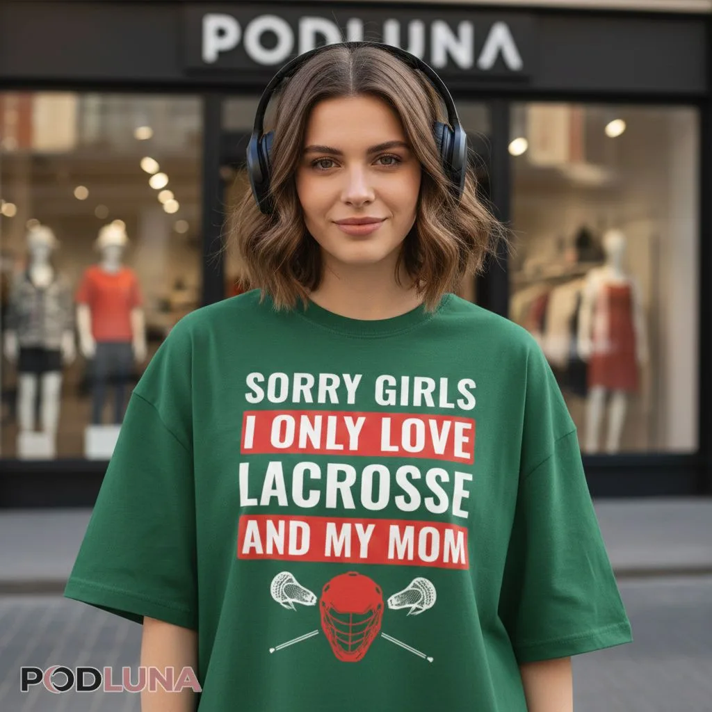 Sorry Girls I Only Love Lacrosse And My Mom Shirt