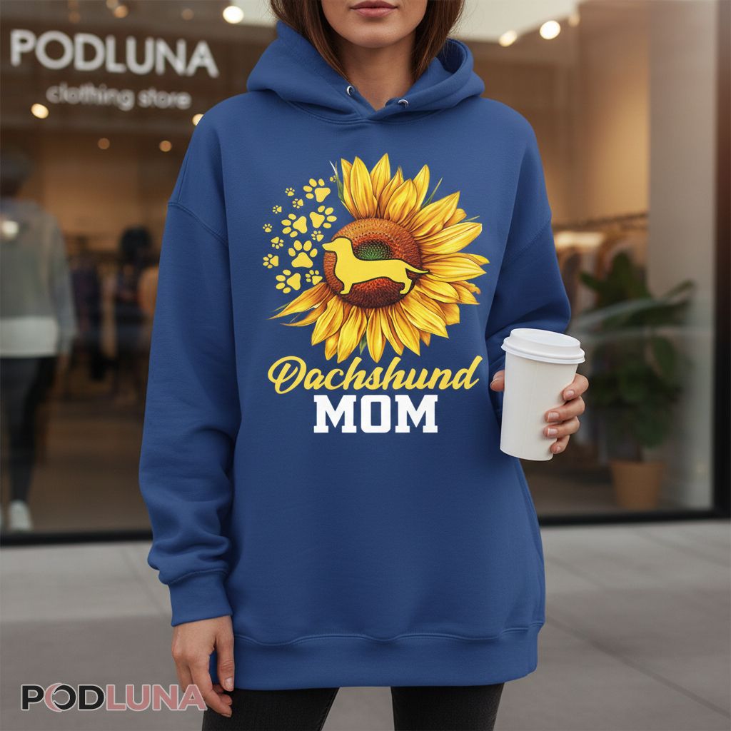 Sunflower Dachshund Mom Dog Lover Hoodie Sunflower Dachshund Mom Dog Lover Hoodie