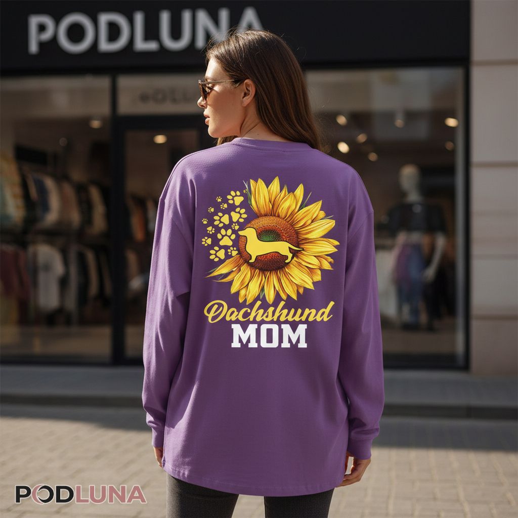 Sunflower Dachshund Mom Dog Lover Long Sleeve Sunflower Dachshund Mom Dog Lover Long Sleeve