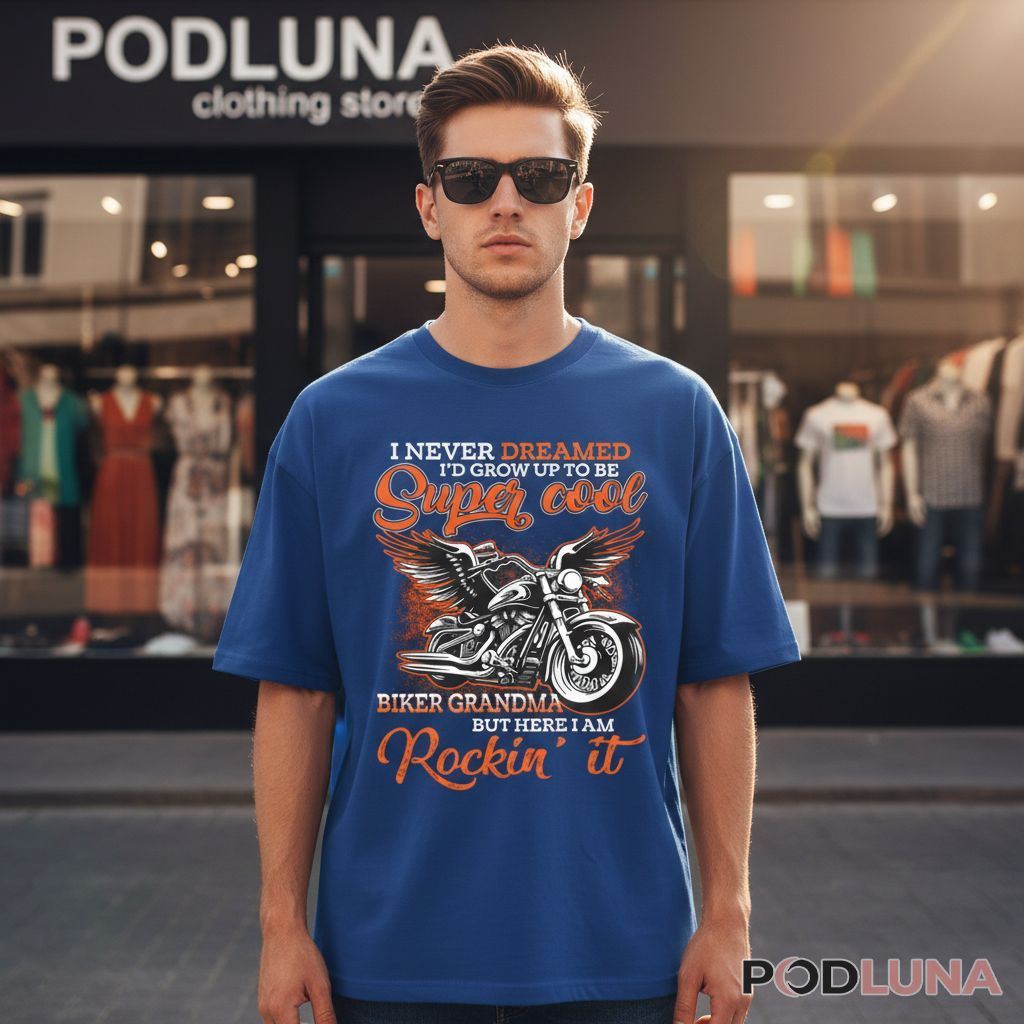 Super Cool Biker Grandma Rockin It Motorcycle Lover Shirt