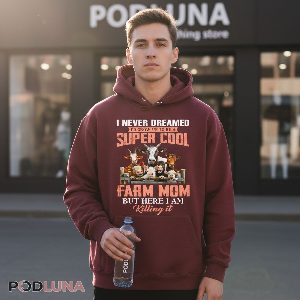 Super Cool Farm Mom Killing It Cow Animal Lover Hoodie Super Cool Farm Mom Killing It Cow Animal Lover Hoodie