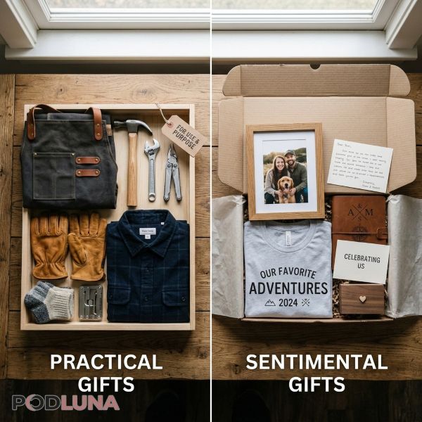 Comparison Practical And Meaningful Gifts For Dad Flat Lay Comparison Practical And Meaningful Gifts For Dad Flat Lay